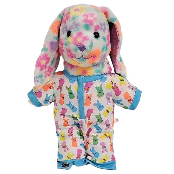 Build-a-Bear 2022 Floral Plush Bunny Original BAB Bunny Peeps Pajamas 16" - Picture 1 of 12